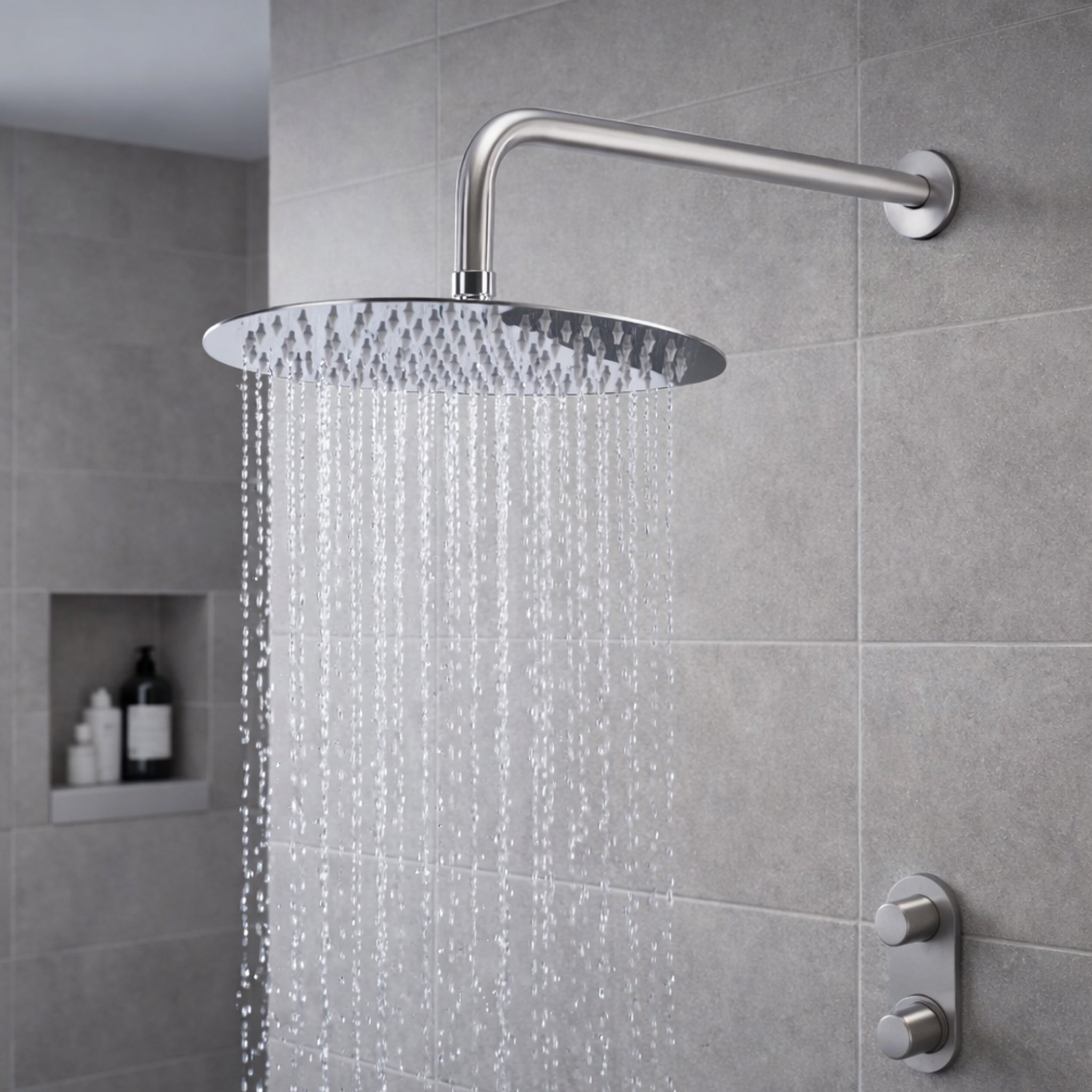 D-DUCHA NEW BRISSA 20CM+SOPORTE A MURO 35C
