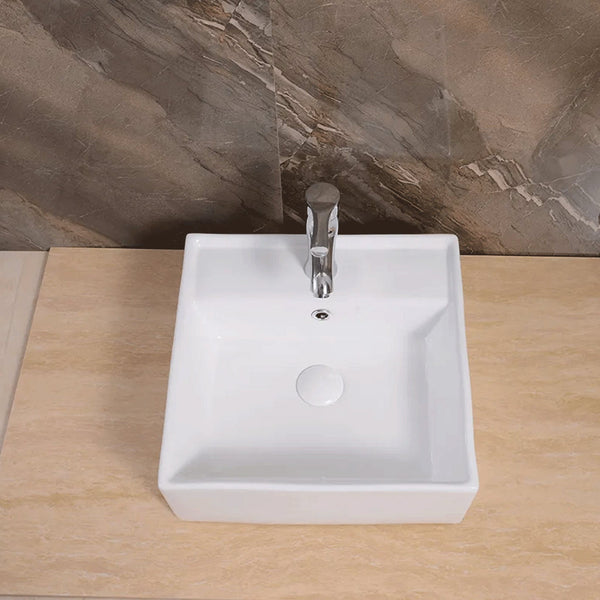 DESAGUE PUSH CERAMICO CON REBOSE BLANCO