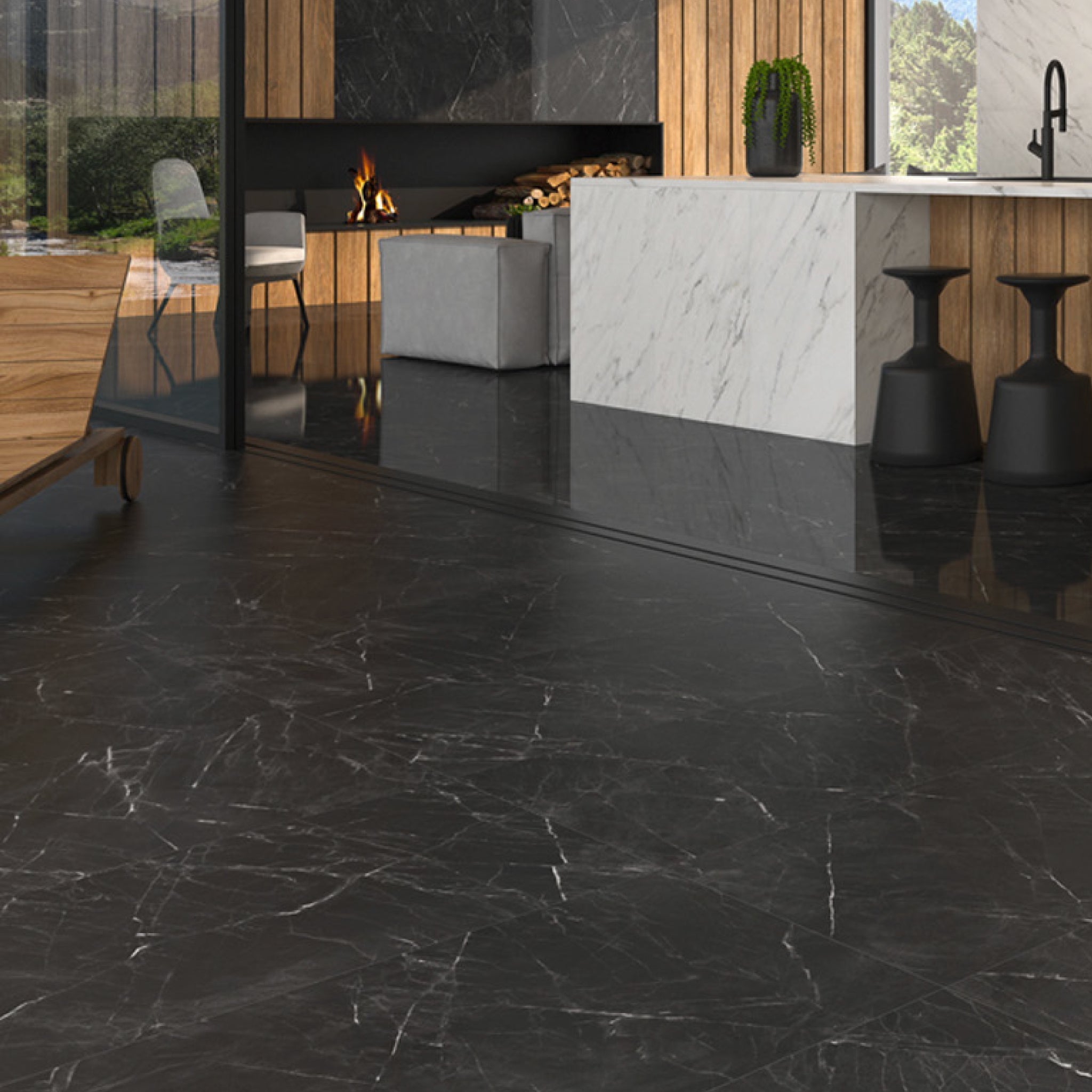 MELANGE NOIR 60x120 BRILLANTE