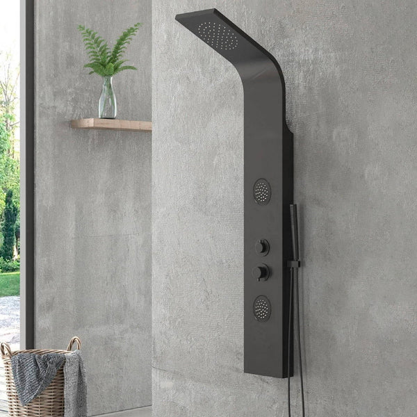 TORRE DUCHA ALUMINIO NEGRO 1400X200 MM