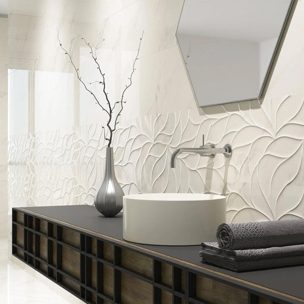 CALACATTA 30X90 BRILLANTE RELIEVE LEAF