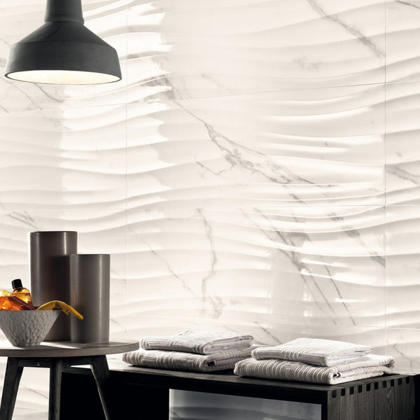 CALACATTA 30X90 BRILLANTE RELIEVE WAVE