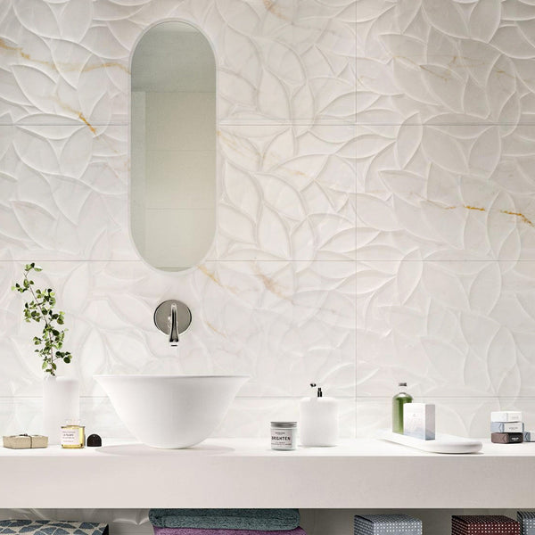 CALACATTA GOLD 30X90 BRILL RELIEVE LEAF