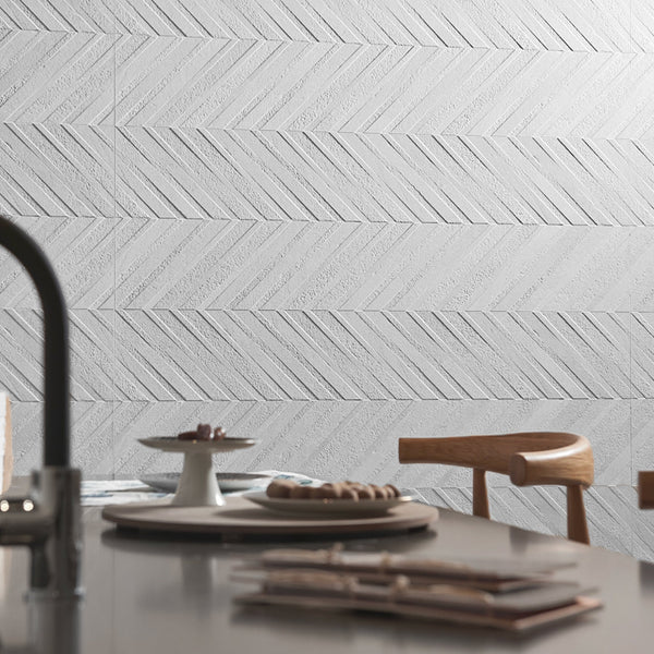 MAJESTIC BIANCO 30X60 MATE RELIEVE CHEVR