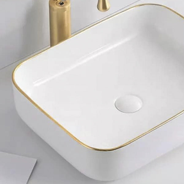 LAVAMANOS VESSEL MENINA WHITE/GOLD