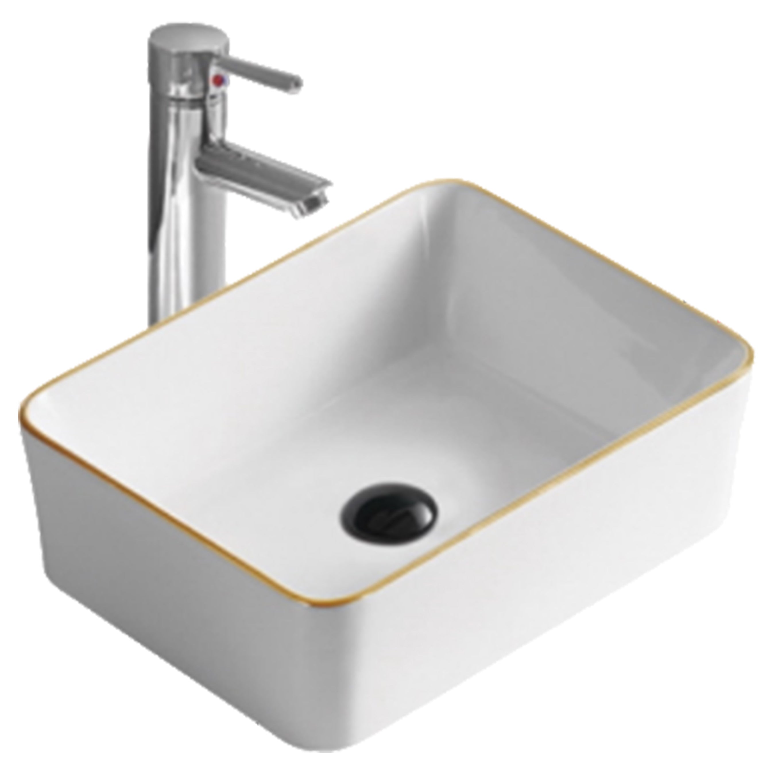LAVAMANOS VESSEL MENINA WHITE/GOLD