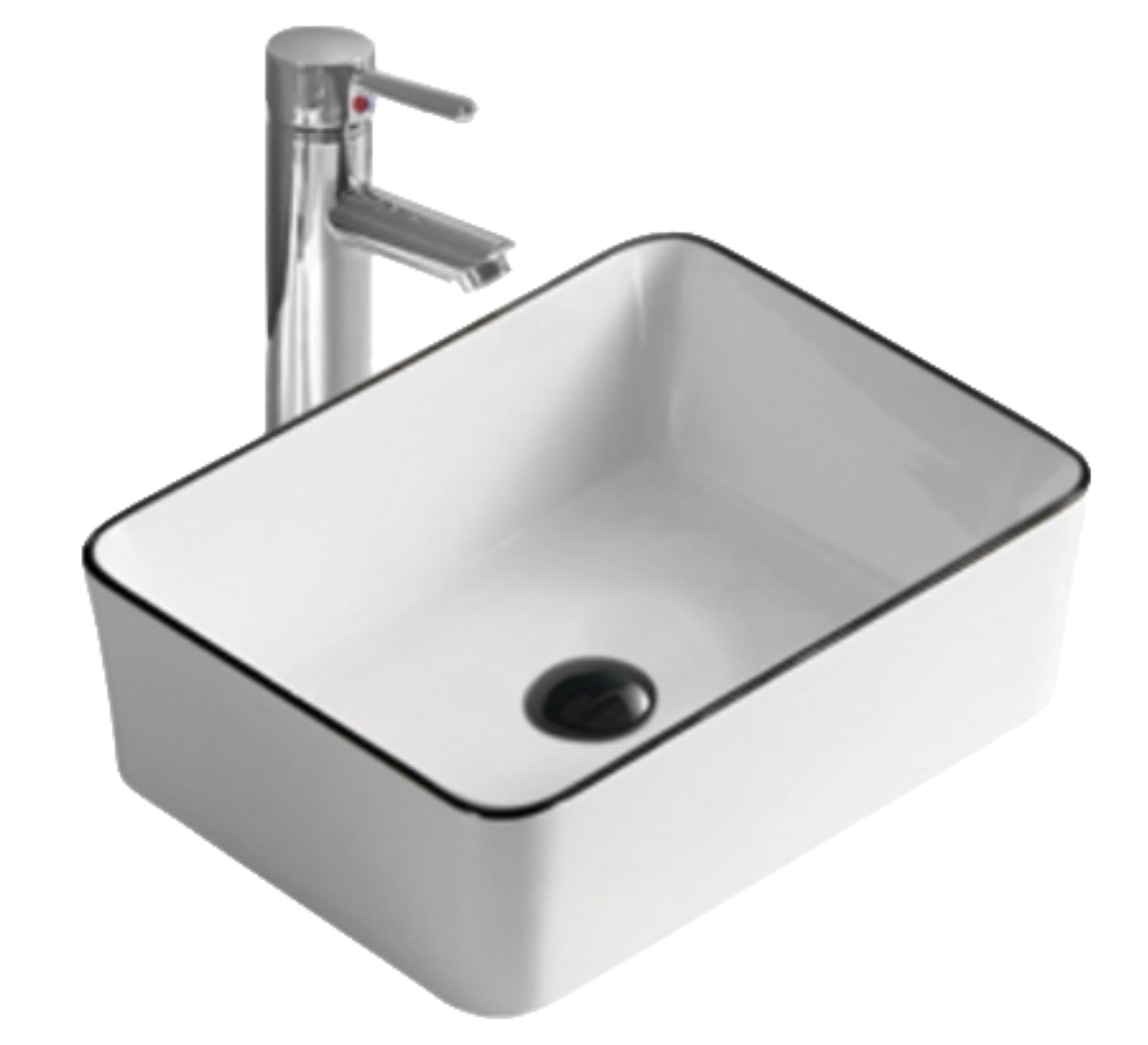 LAVAMANOS VESSEL MENINA WHITE/BLACK