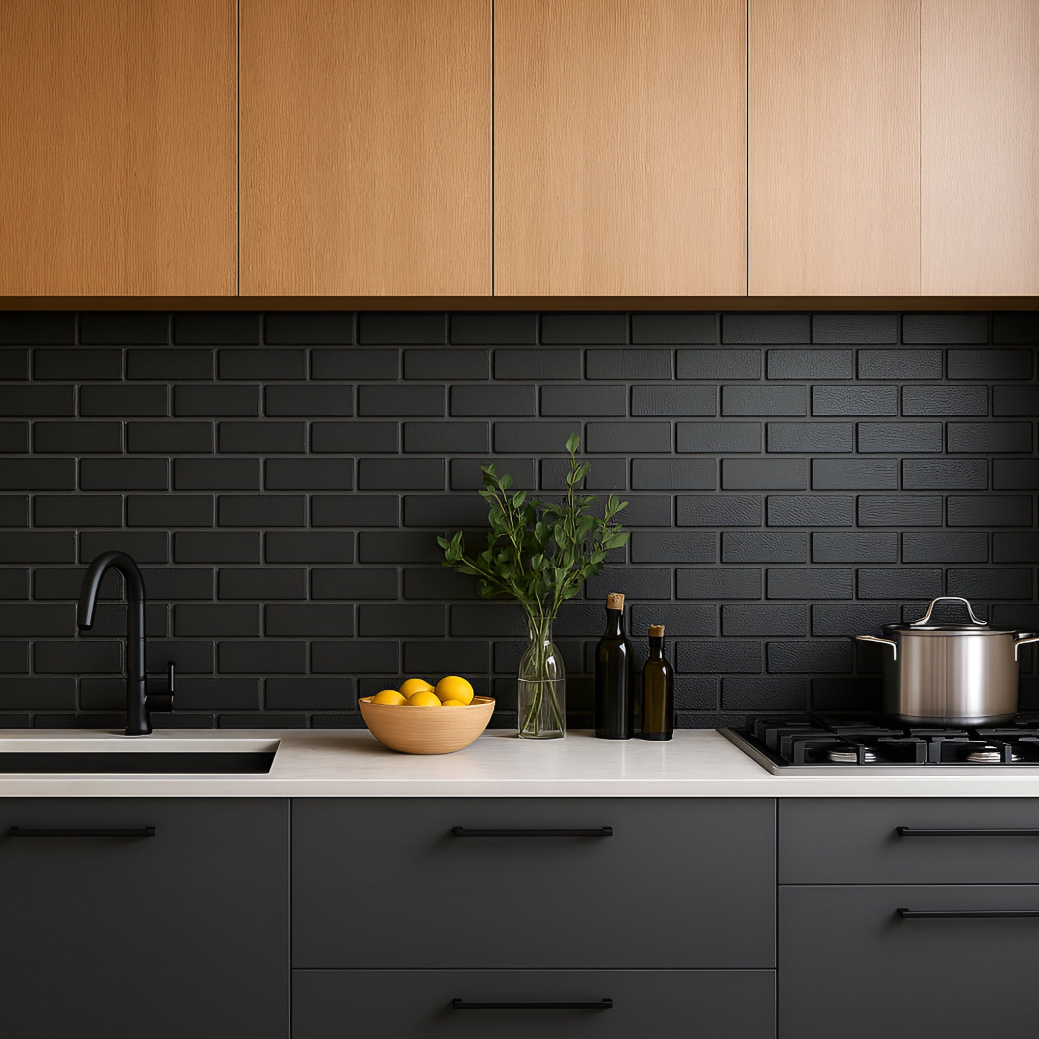 BRICK BLACK PLANE 7.5X30 MATE