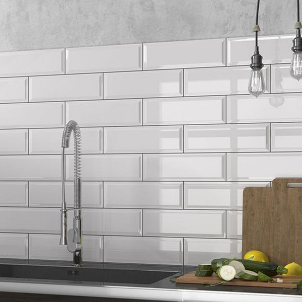 BRICK WHITE BEVEL 7.5X30 BRILLANTE