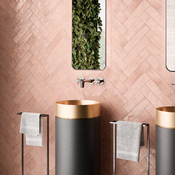 BRICK PINK BEVEL 7.5X30 BRILLANTE