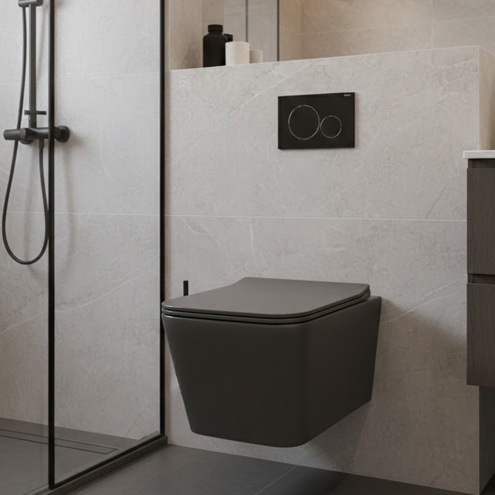 SANITARIO DE COLGAR ODIEL GRIS OSCURO MA