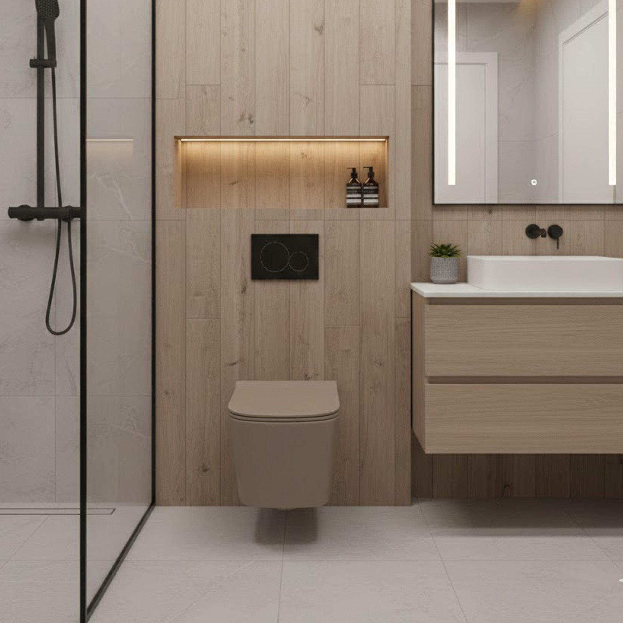 SANITARIO DE COLGAR ODIEL CAPPUCCINO MAT