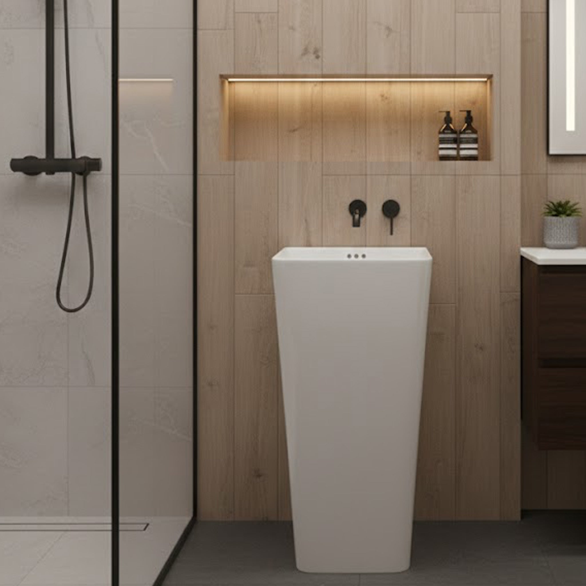 LAVAMANOS PEDESTAL PORDOI BLANCO BRILLAN