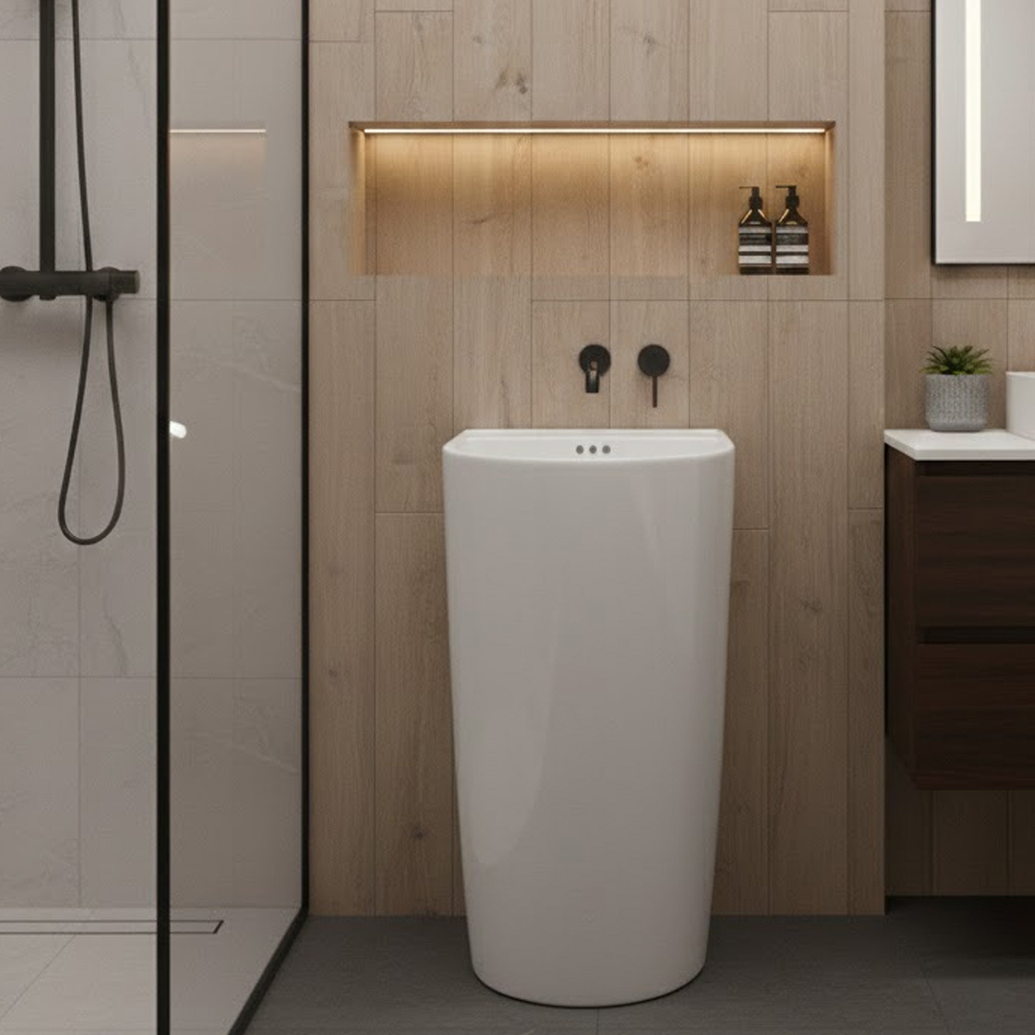 LAVAMANOS PEDESTAL ETNA BLANCO BRILLANTE