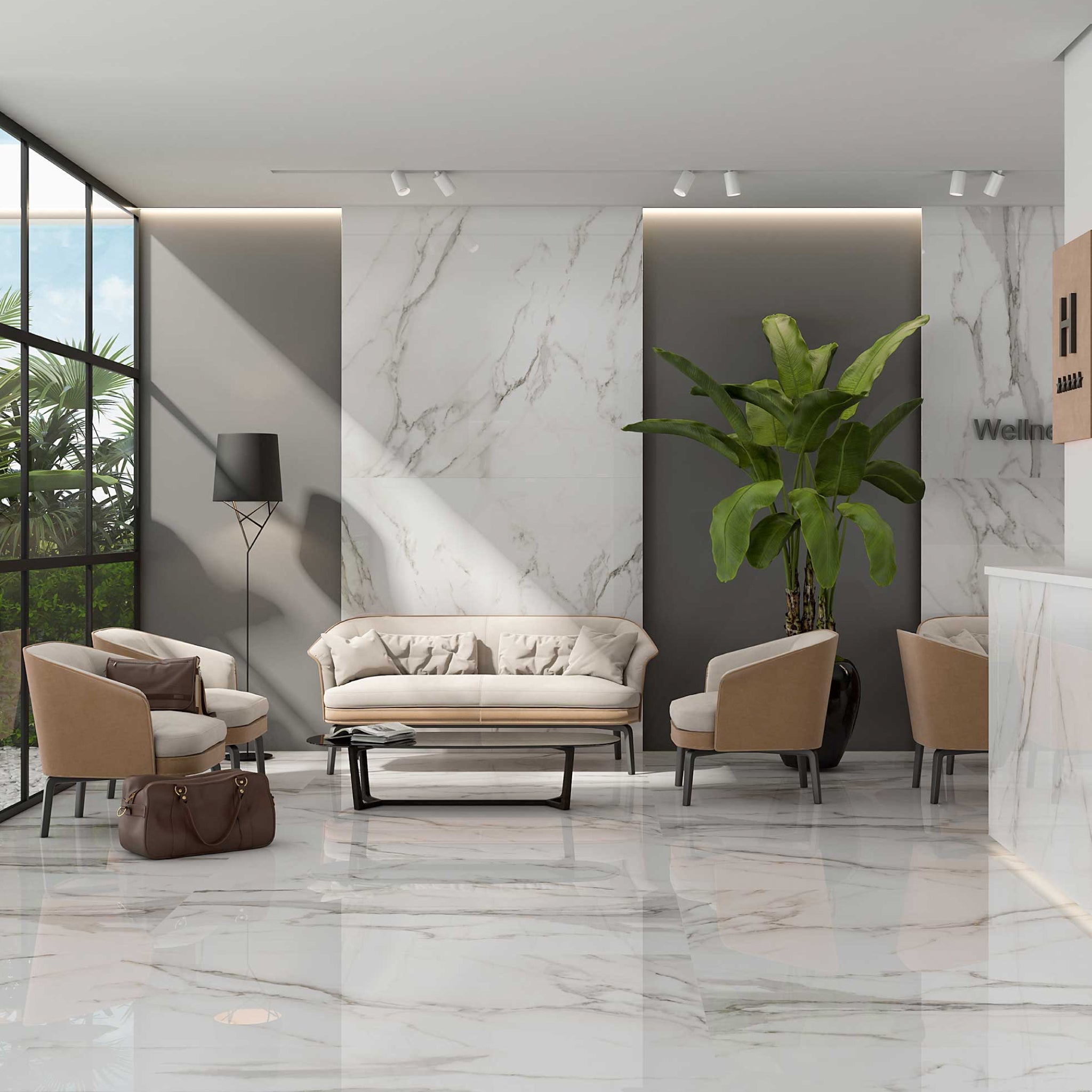 CALACATA LIGHT 86X86 SATINADO RECT