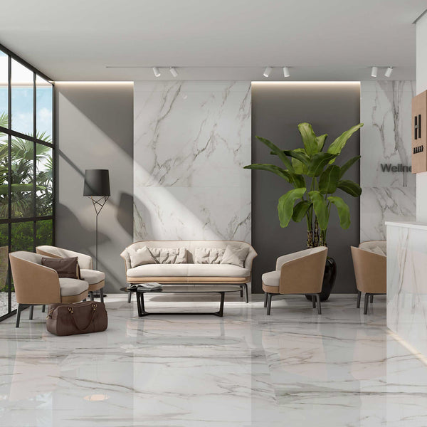 CALACATA LIGHT 86X86 SATINADO RECT