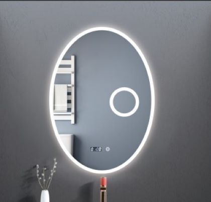 ESPEJO OVALADO 60X80 CM CON LUPA LED