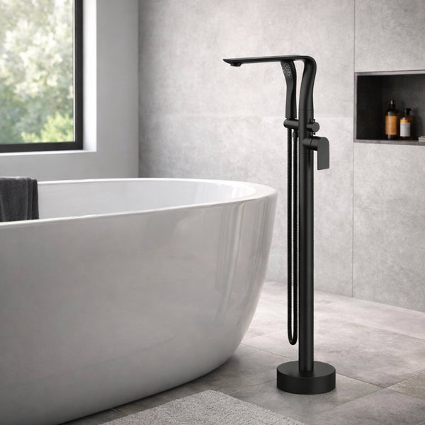 PIANTANA CON DUCHA DE MANO SCALA NEGRO M