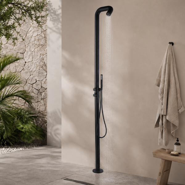 REGADERA EXT 2260MM CHORRO ABAT NEGRO M
