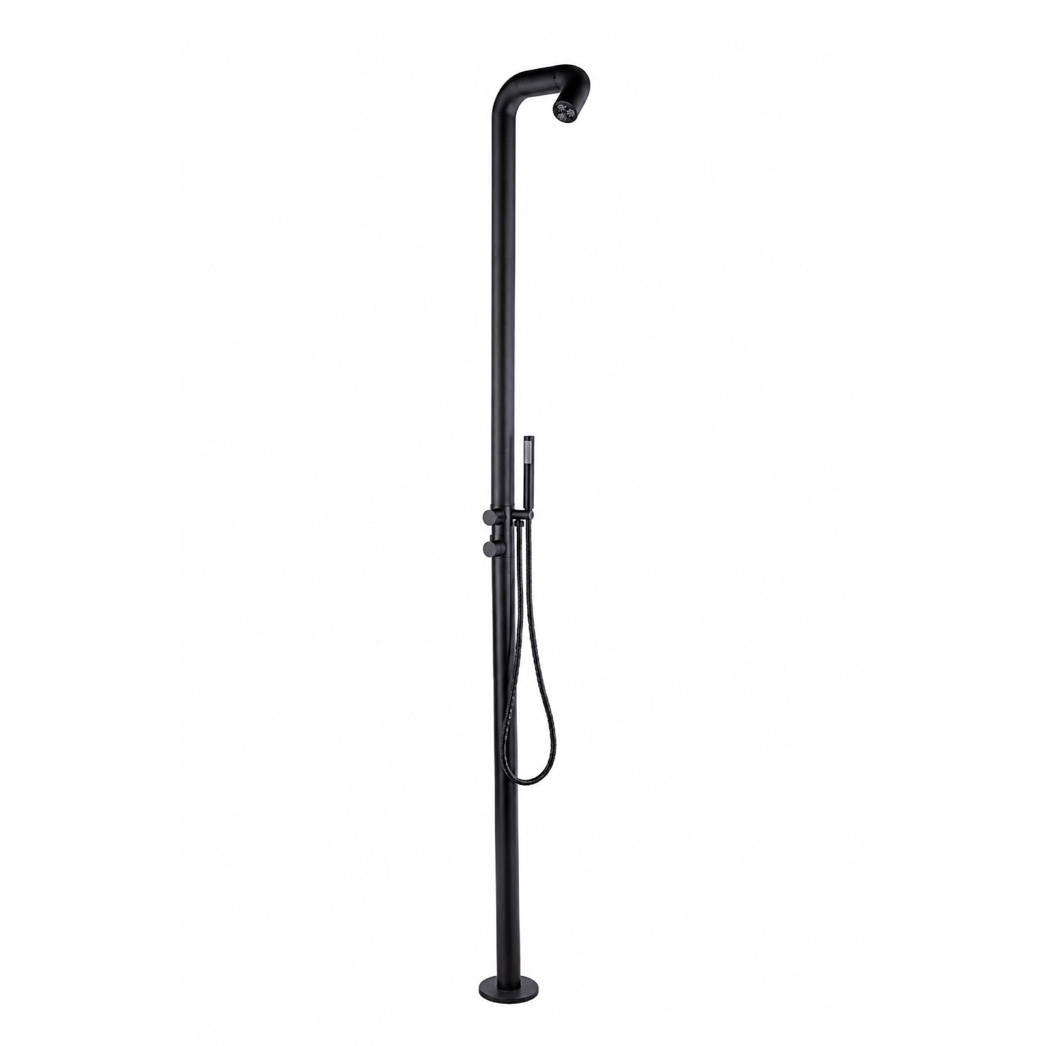 REGADERA EXT 2260MM CHORRO ABAT NEGRO M