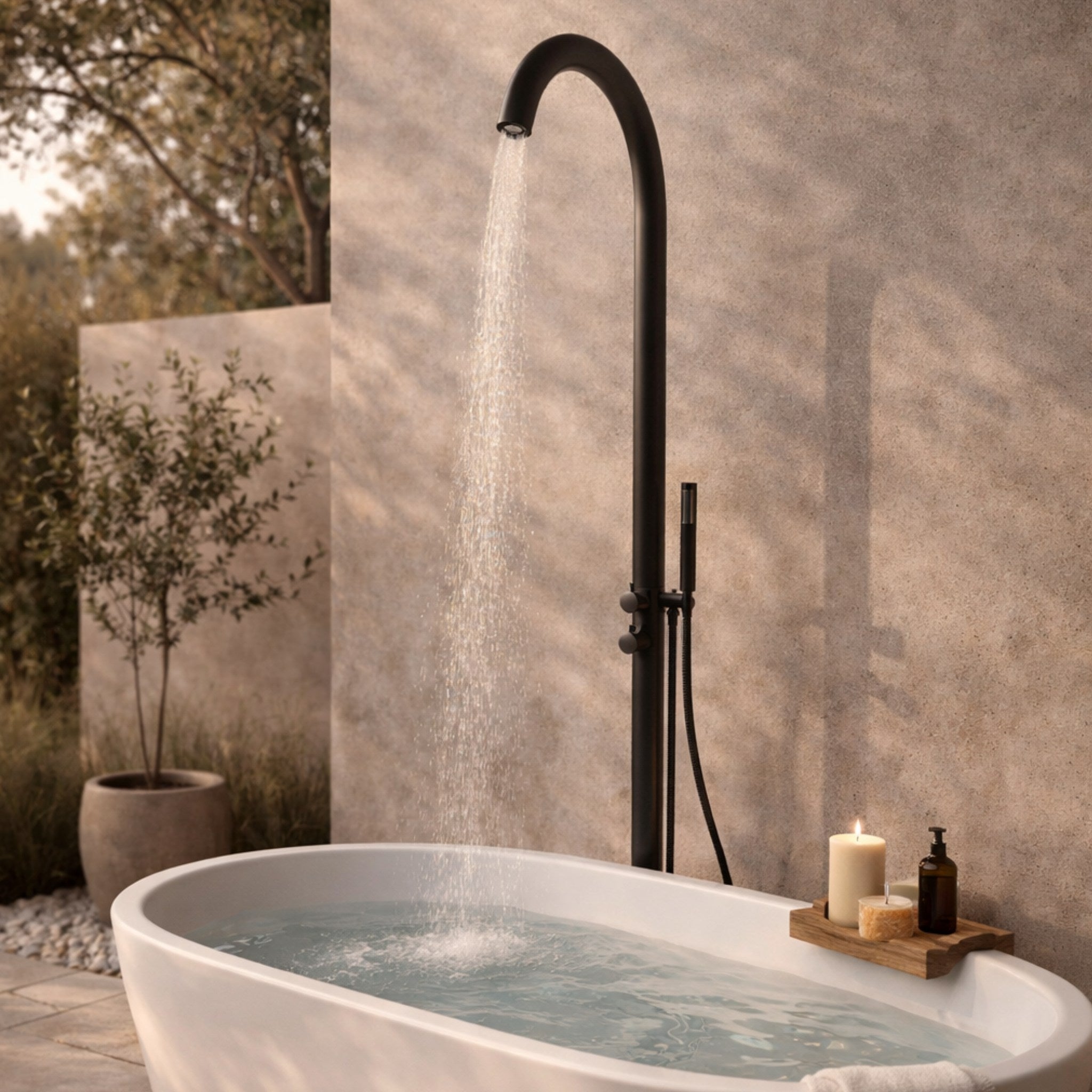 REGADERA EXT 2212MM CUELLO CISNE NEGRO M