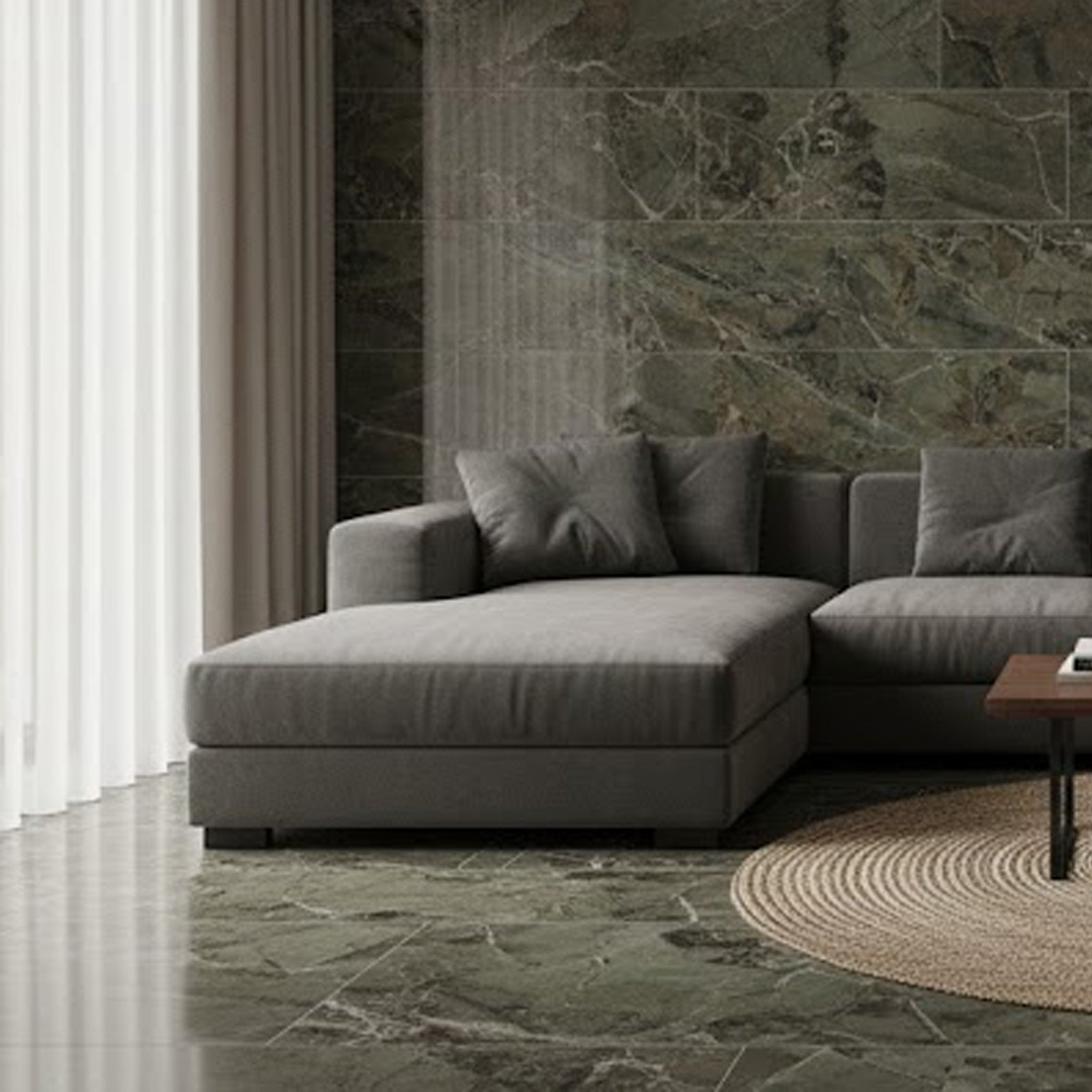 ALLMARBLE VERDE BORGOGNA 75X150 MATE REC