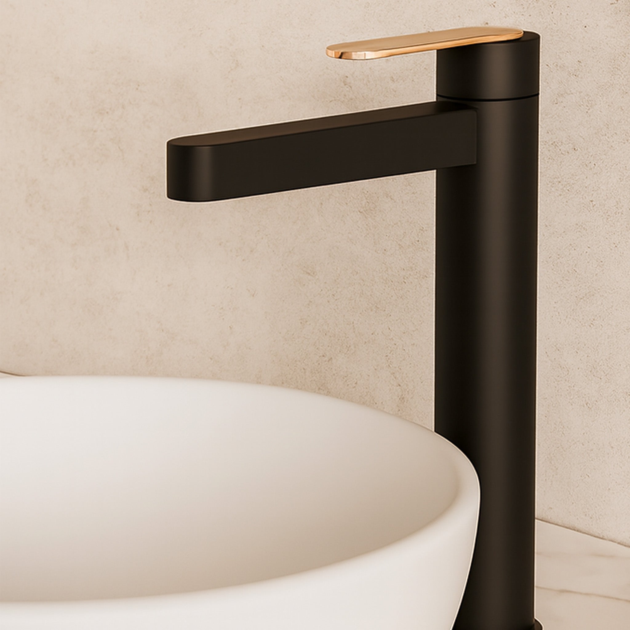 GRIFERIA LAV ALTA MIRAGGIO NEGRO-ORO ROS